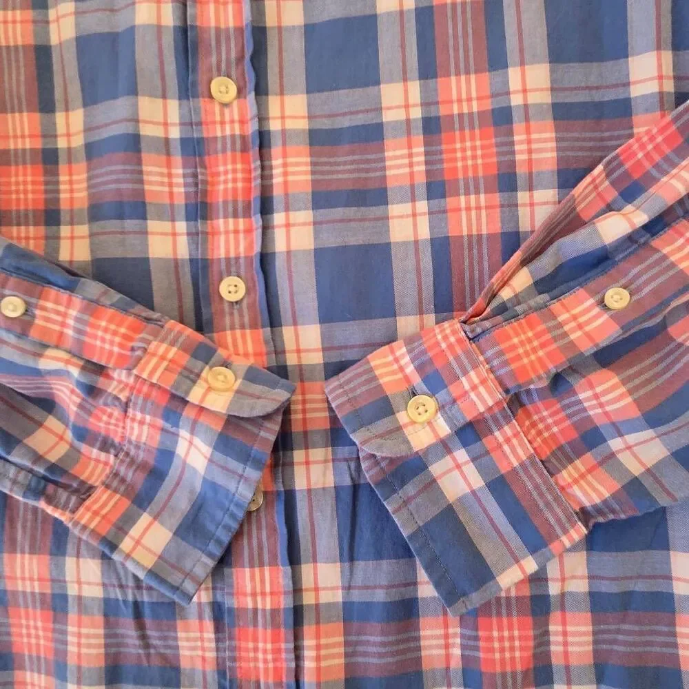 Vineyard Vines Mens Plaid Cotton Button Down Whale Shirt Multicolor Large - Picture 4 of 7
